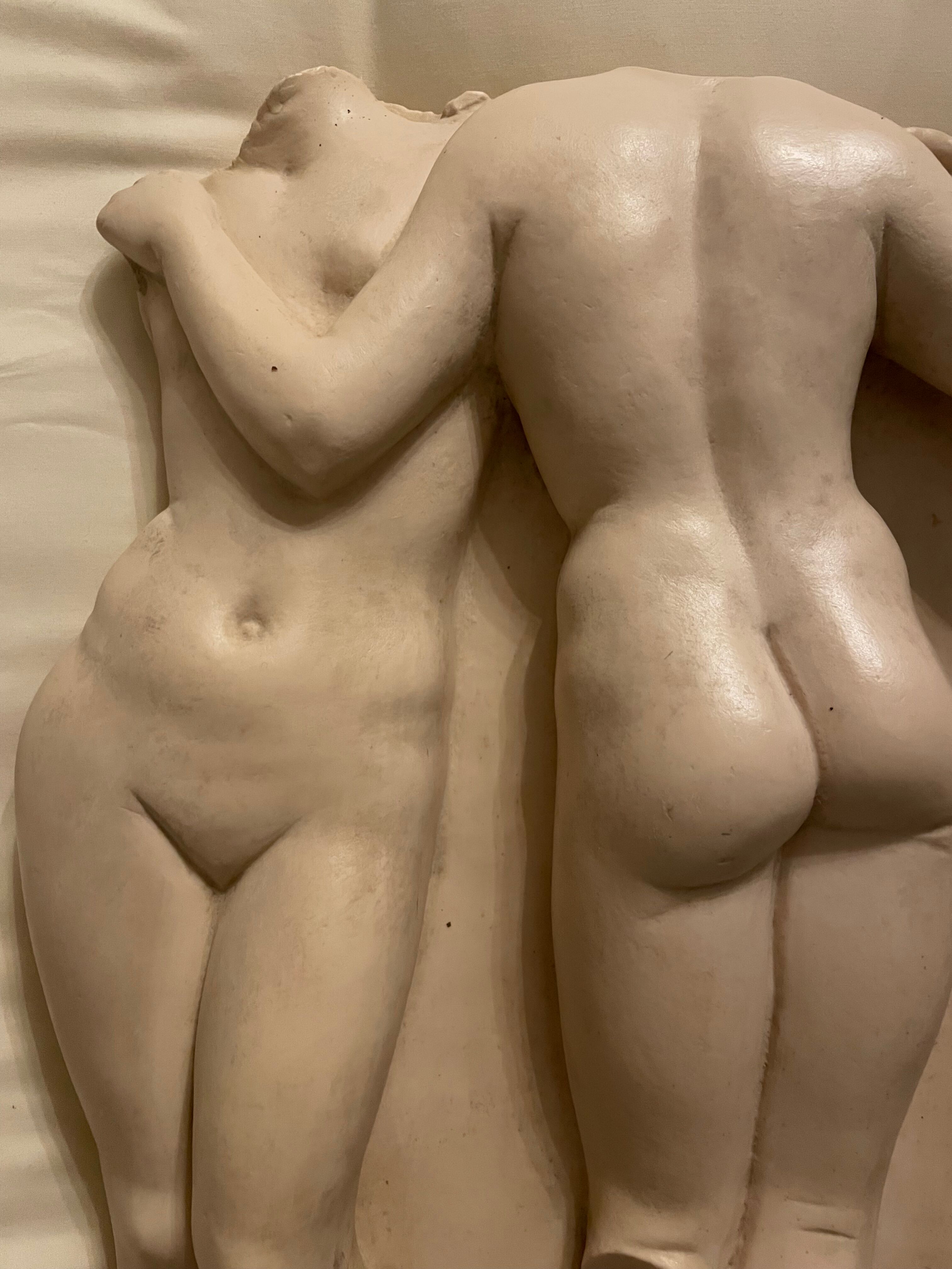 Bas relief of the three graces antiquity molding of the Louvre