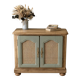 Renovated vintage sideboard in caning and sage green.