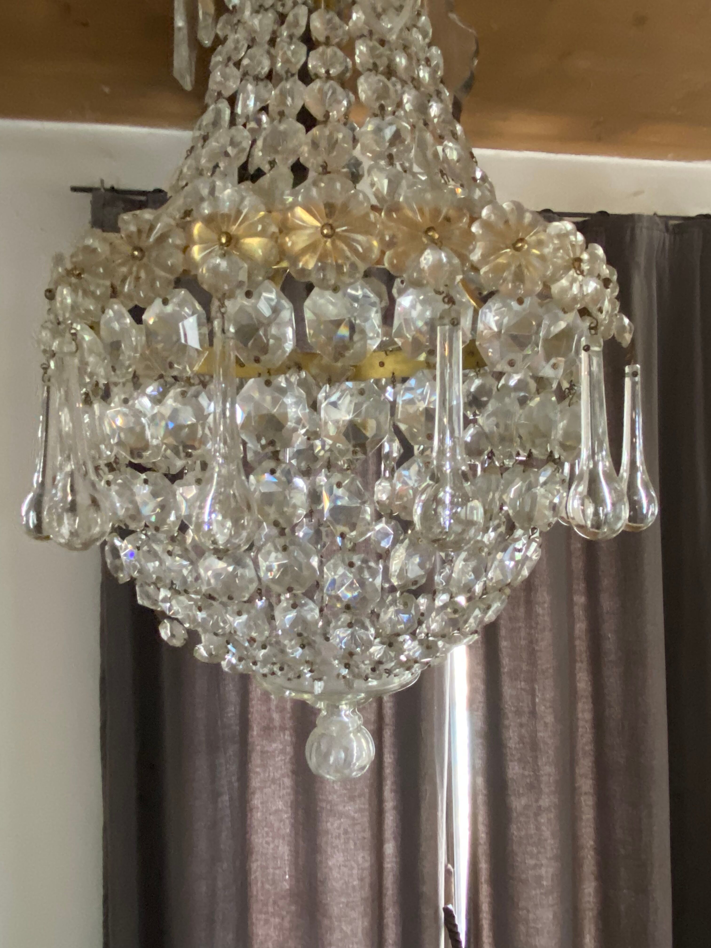 Bohemian crystal hot air balloon chandelier