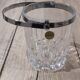 Crystal ice bucket from Arques model Longchamp with diamond point, metal handle.