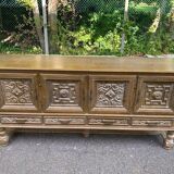 Spanish Renaissance patinated solid wood sideboard