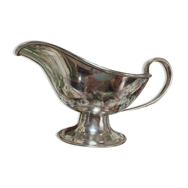 Saucière en métal argenté ancienne estampillée Birks