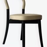 chaises en frene et cuir beige "Goteborg" par Gunnar Asplund pour cassina