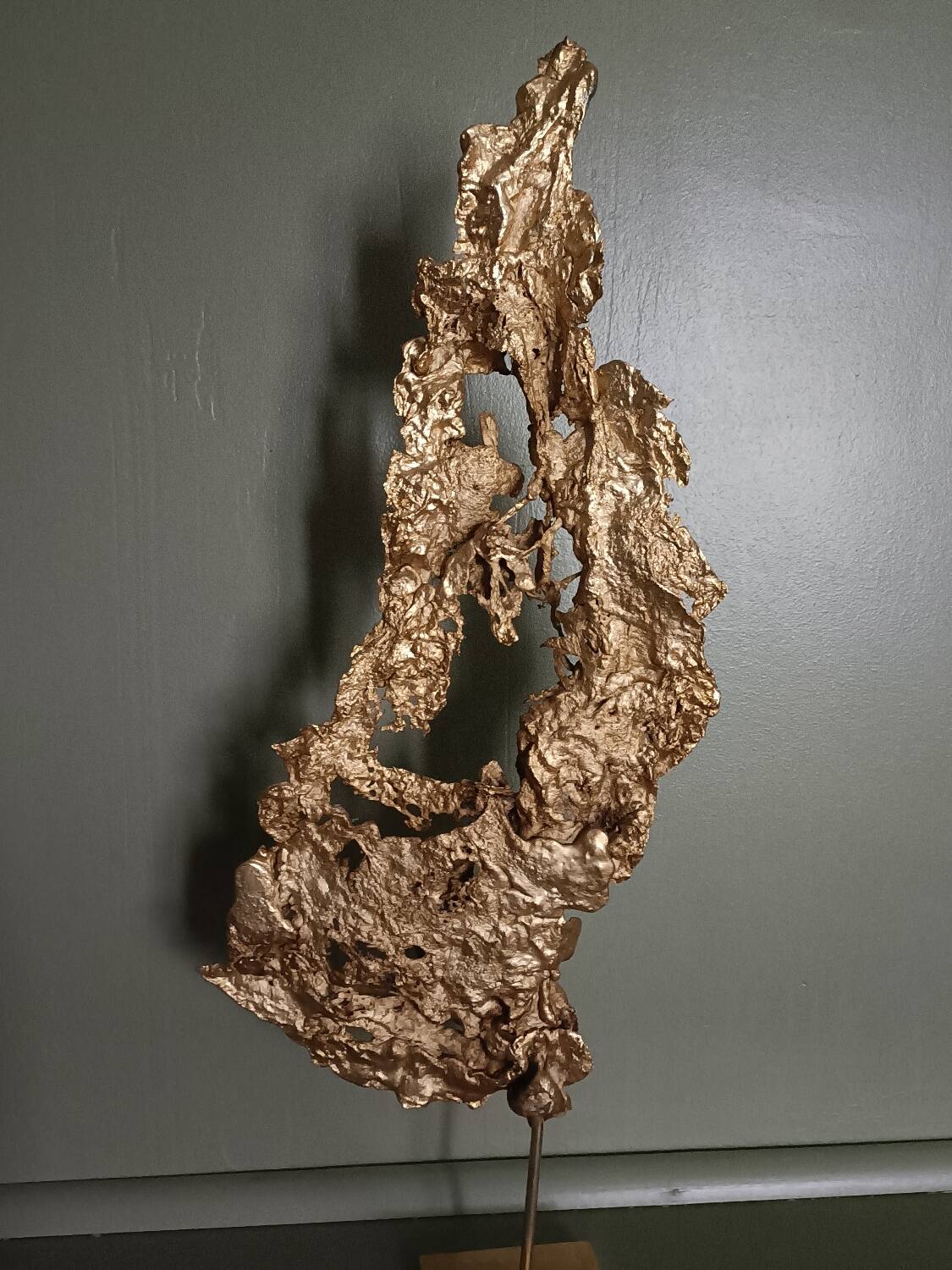 Brutalist brass sculpture, Philippe Cheverny, 1970