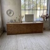 XL oak counter, trade furniture with multi-drawers