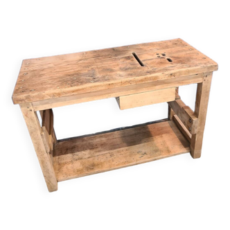 Vintage workbench with standing table, vanity unit, console, desk.
