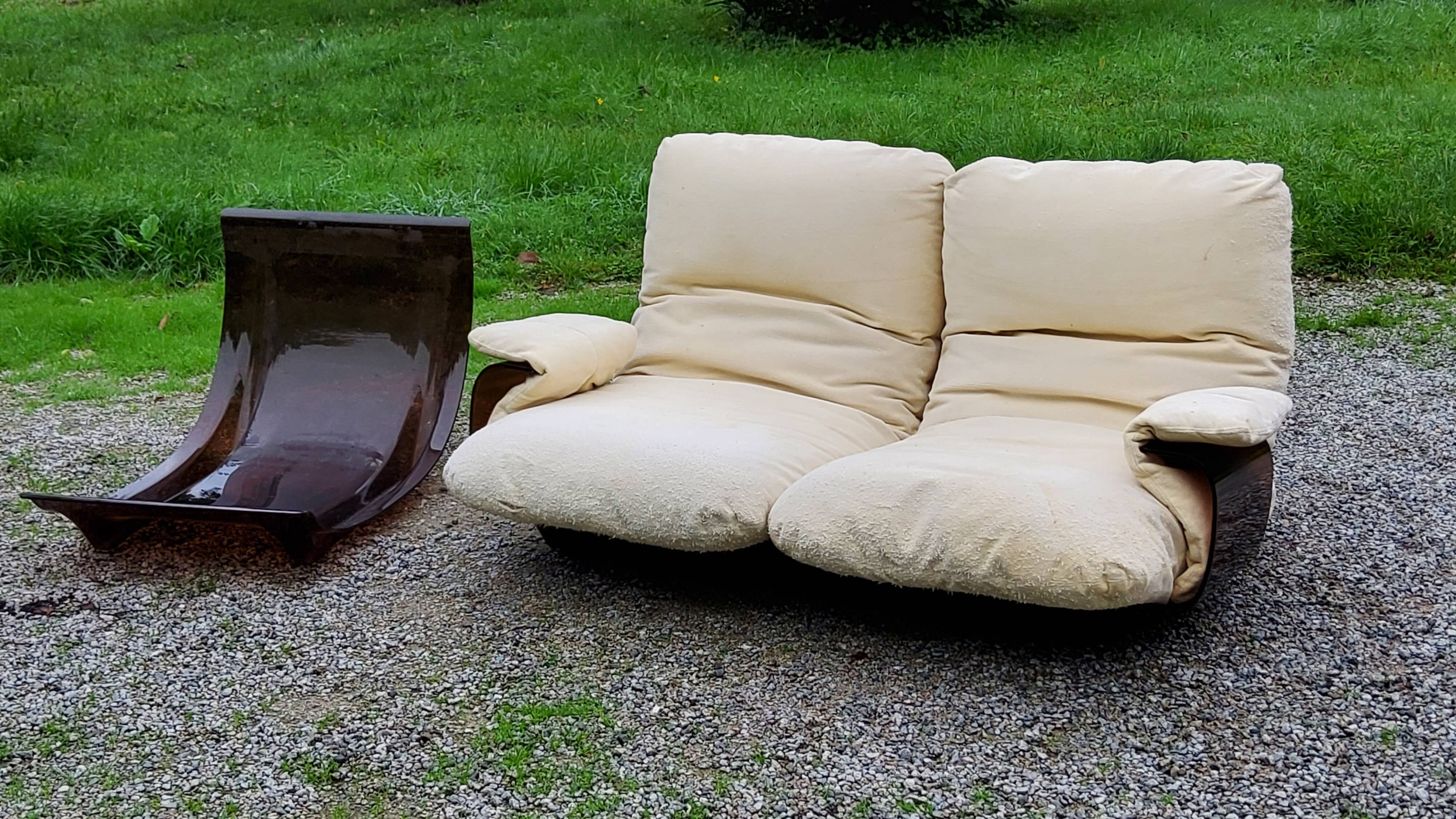 Michel Ducaroy Ligne Roset Marsala model designer sofa and 1970s armchair shell