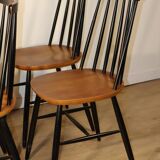 Set of 4 vintage wooden chairs, 1960.