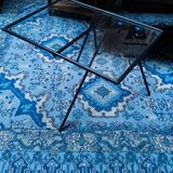 Piece of sofa in steel and glass around 1950