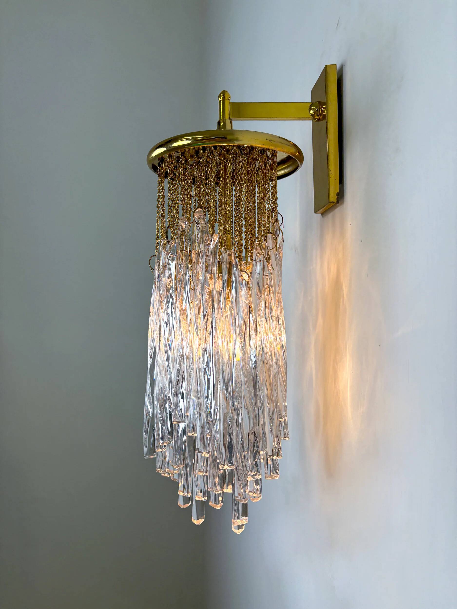 Cascade wall light by Venini, Murano glass, Italy, 1970s