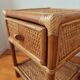 Pair of bedside tables in rattan and wicker - circa 1970