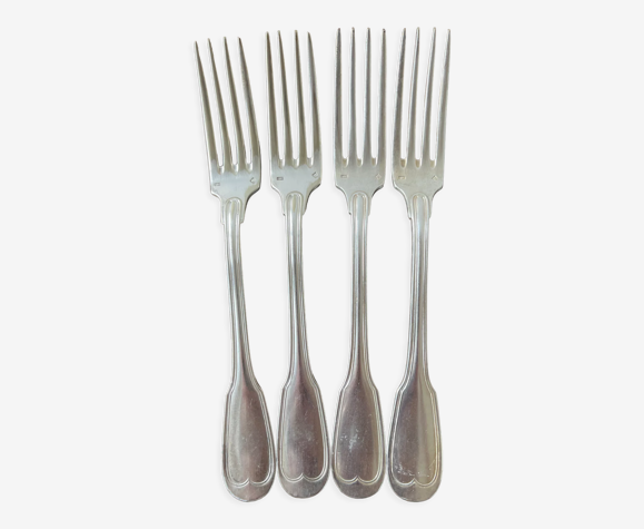 4 fourchettes en métal argenté