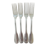 4 silver metal forks