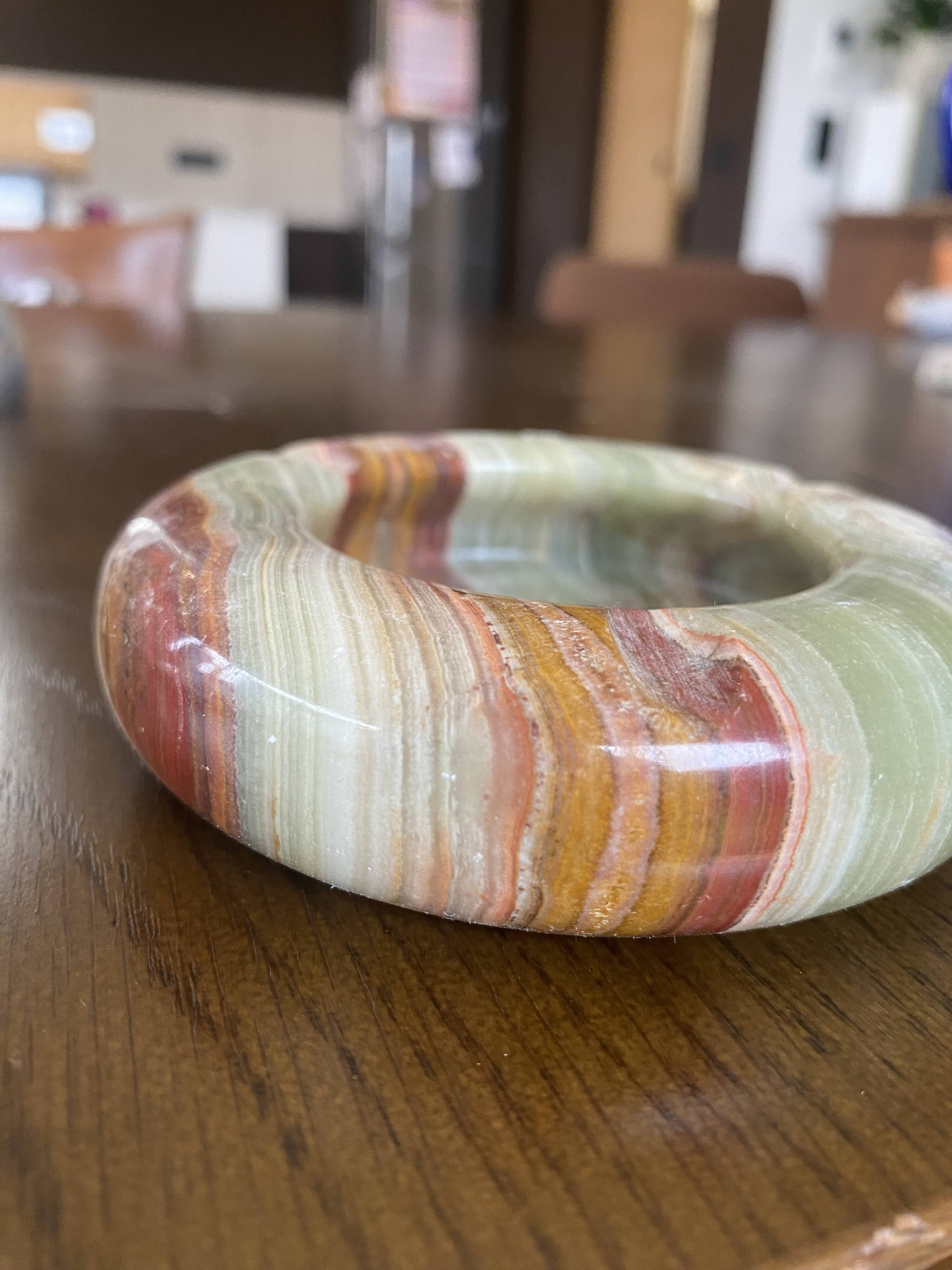 Trinket tray, ashtray in natural onyx, 1960s-70s