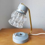 Mid-Century glass and brass lamp