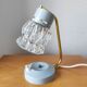 Mid-Century glass and brass lamp