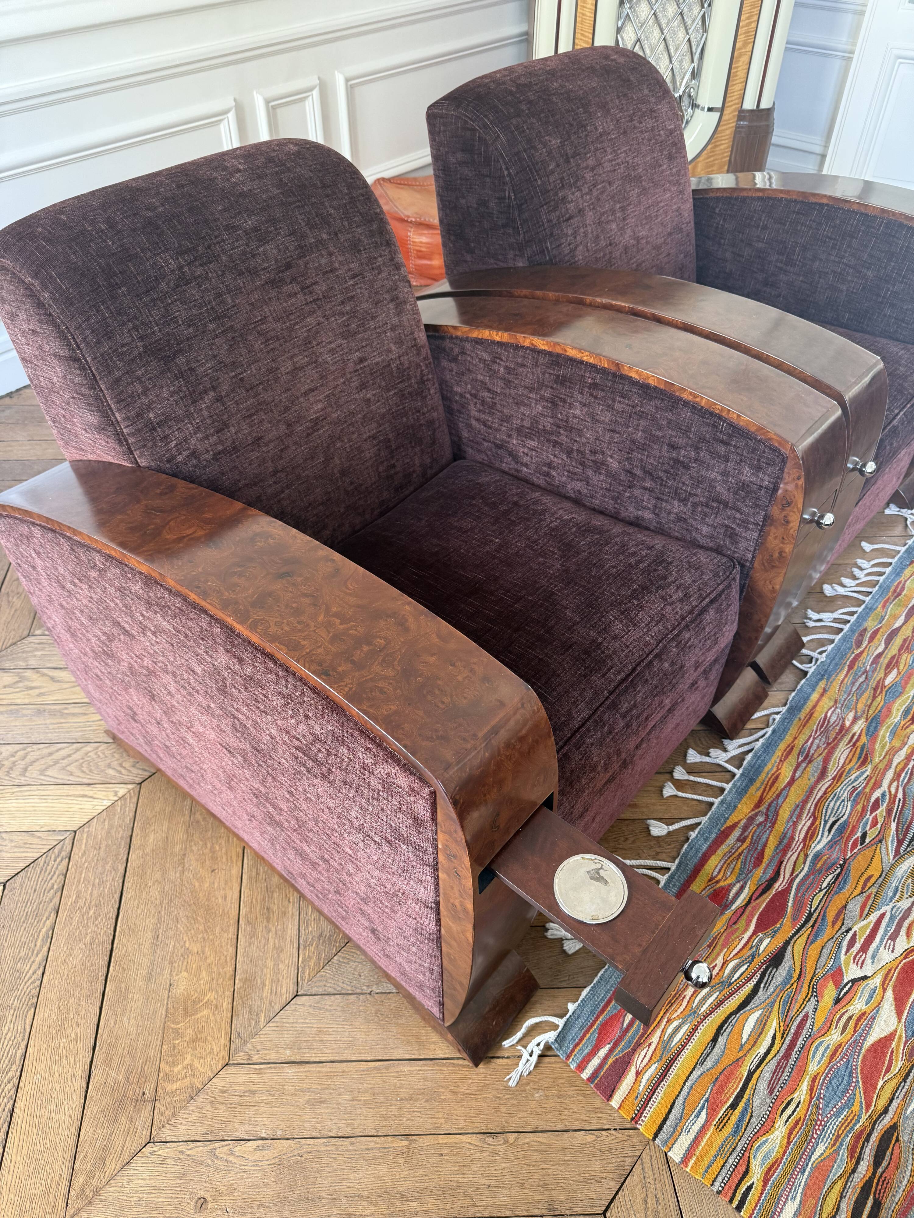 Fauteuil Garbo - style art deco - Daisy Simon - dos tendu