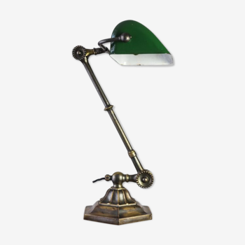 Dugdills brass banker lamp. c. 1920