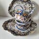 Breakfast set duo Desvres Fourmaintraux regionalist decoration