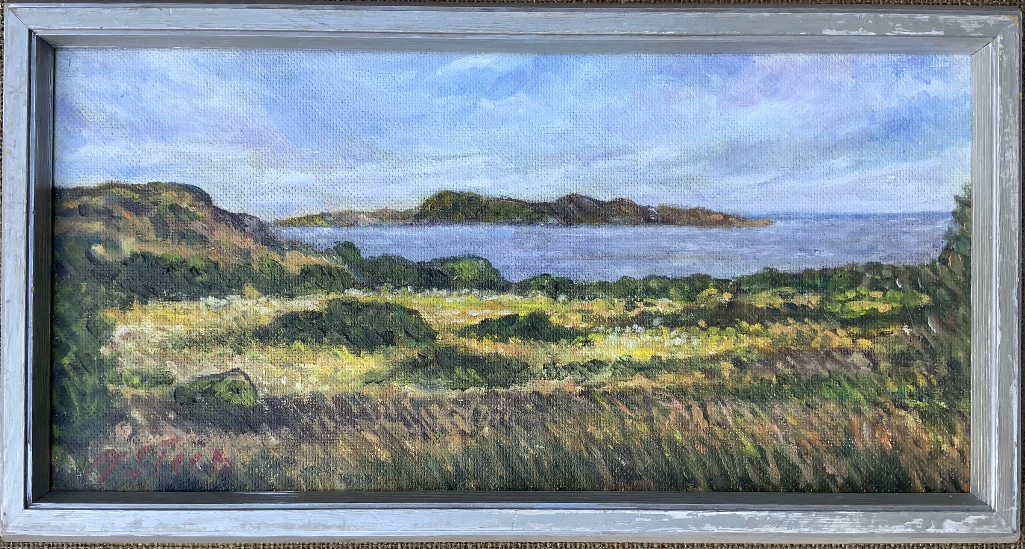 Peinture à l'huile originale de paysage vintage de N.Stern