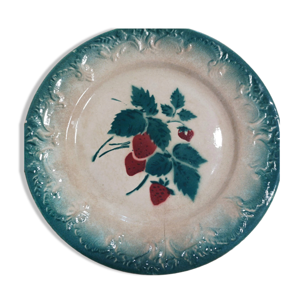 Lot de 6 anciennes assiettes dessert Faïencerie de Castres Modèle Fruits Di