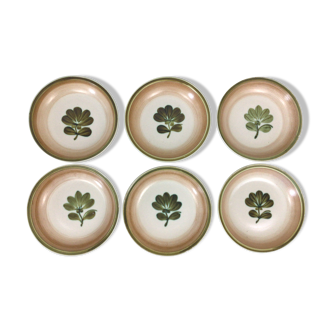 Set of 6 hollow plates in vintage Gien earthenware