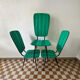 Chaises skaï vert années 50