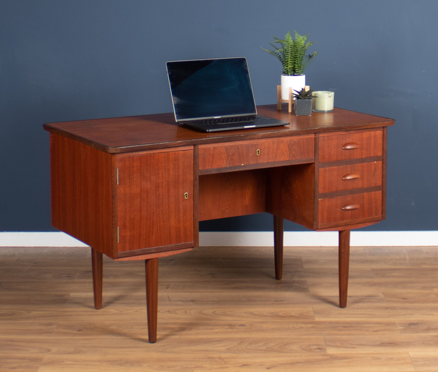 Teak 1960s Danish mid century desk made in Denmark