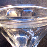 Nineteenth jam jar in well-flared glass, 8 flat ribs