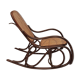 Vintage rocking chair for children in dark rattan and canework, rocking chair