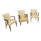 3 Art Deco armchairs, 1940