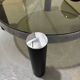 Table basse ronde design italien en chrome et verre fumé vintage