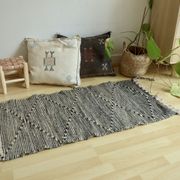 Zanafi Berber carpet in black and white wool