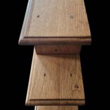 Low solid oak shelf, brutalist style, 60s