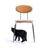 Mid-century hair by Kovona in faux leather and chrome, Czechoslovakia 1970s