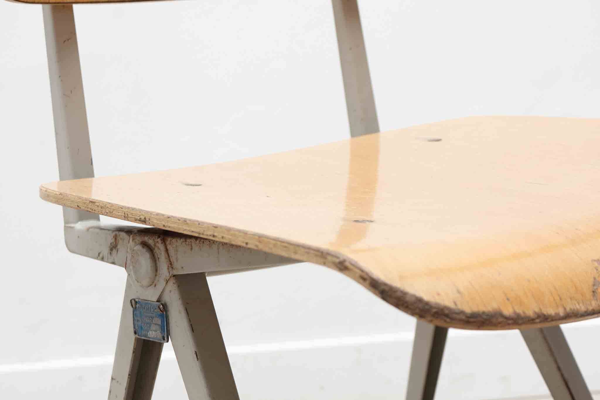 Marko S101 vintage chair in beech and grey
