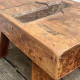 Brutalist coffee table made of solid wood