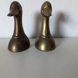 brass duck-shaped bookends