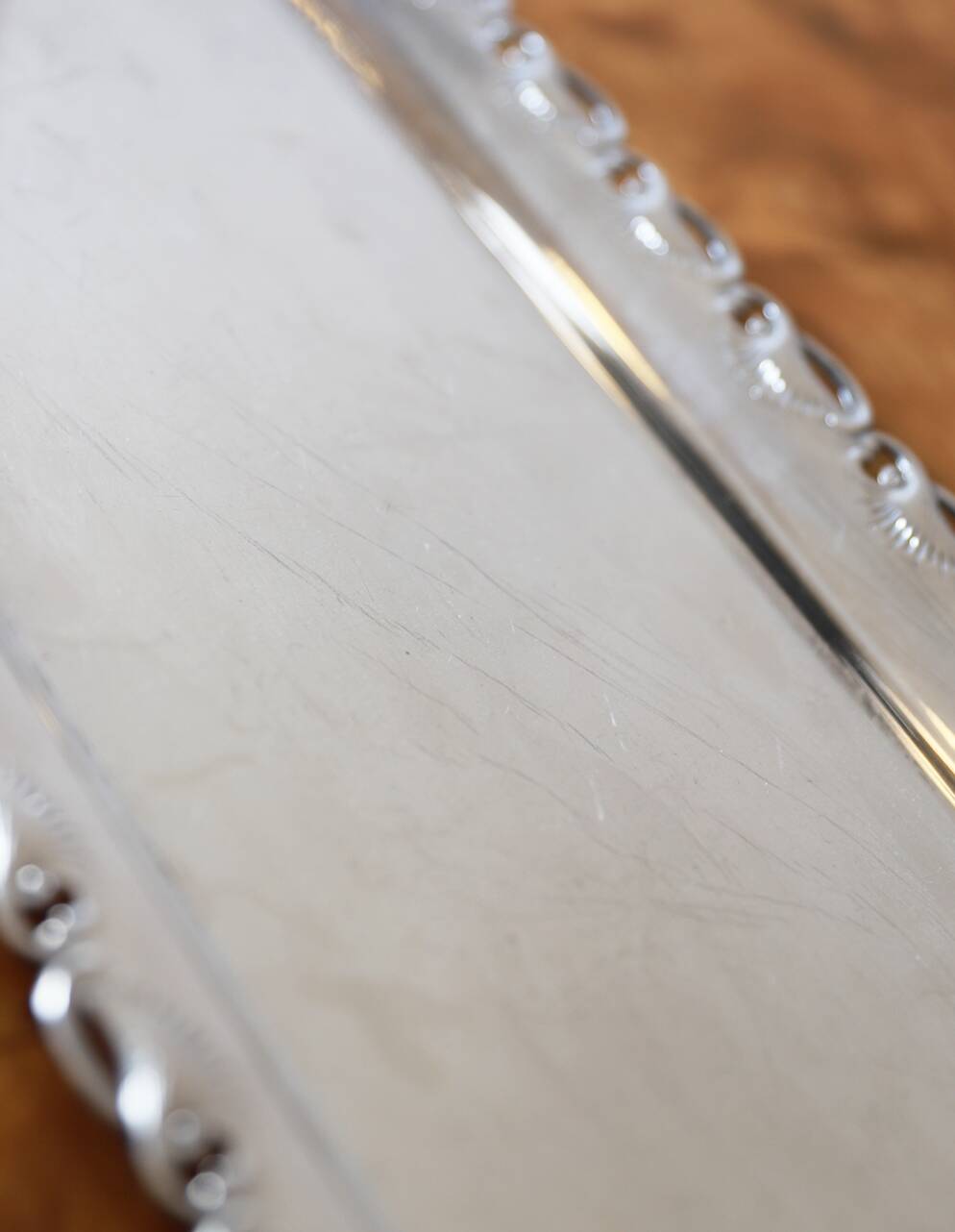 Silver-plated metal tray