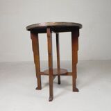 Table Art Déco avec plateau en laiton, Amsterdam School, années 1930