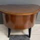 small kidney shaped cabinet with glass on top 1960s