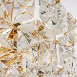 Small chandelier, brass and crystal glass by Kinkeldey, Germany, 1970s.