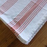 Nappe ancienne rose et blanche