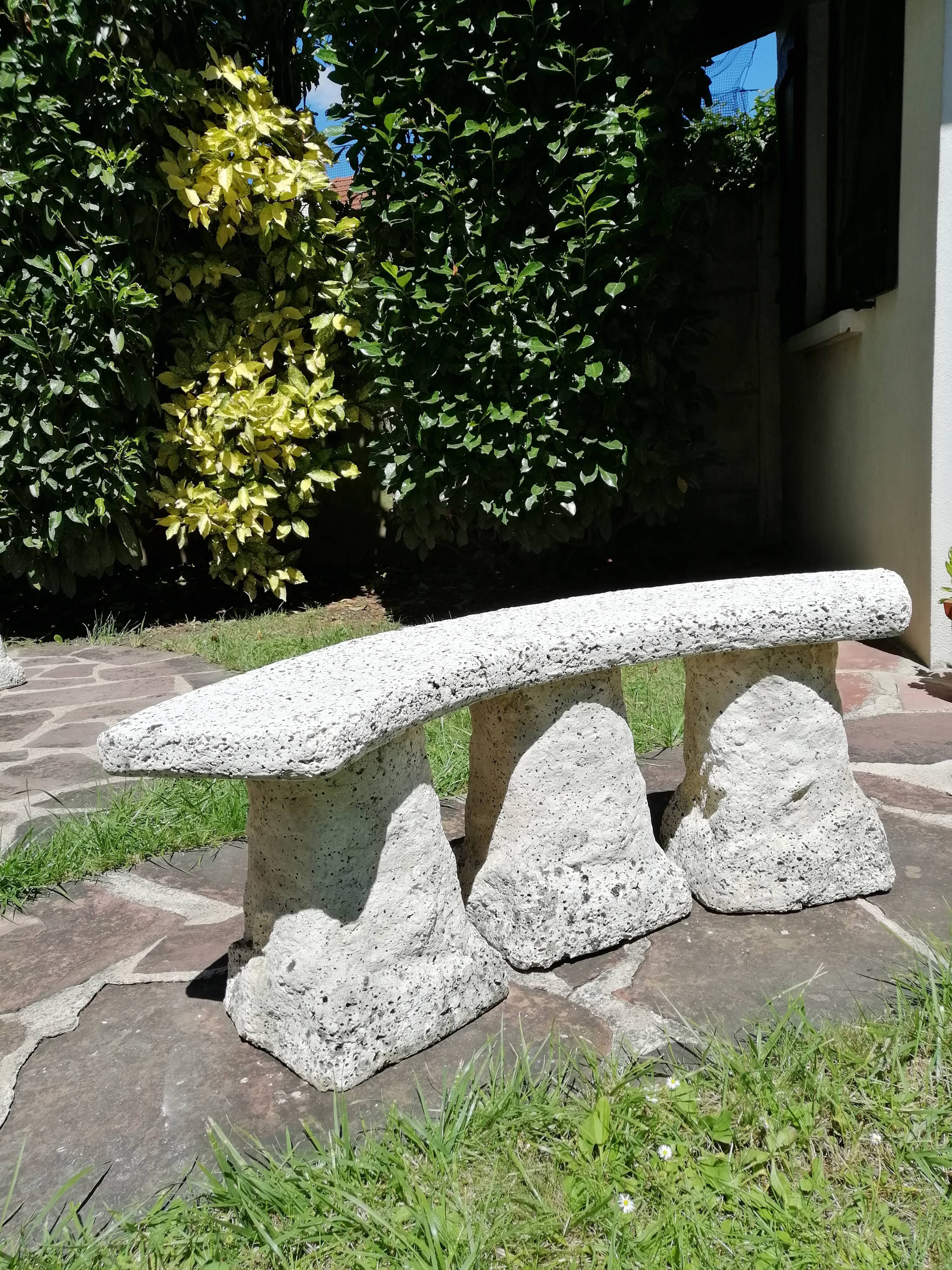 Reconstructed stone bench 1960s