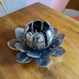 Vintage water lilies 3 silver ceramic dishes