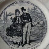 Old dessert plate "Les petites dames"
