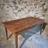 Antique oak farmhouse table – Circa 1900 – Rustic table with drawer