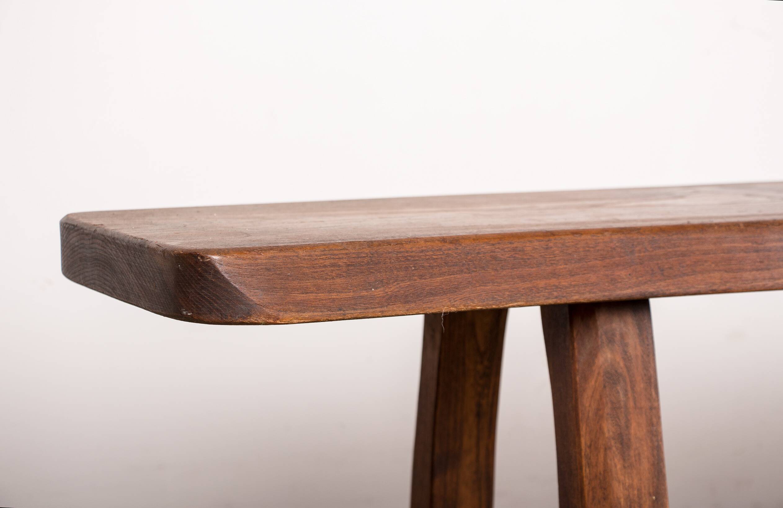 Pair of Scandinavian benches in Solid Elm by Olavi Hanninen 1960.