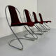 Set of 4 tubular chairs, Italian design, 70s vintage, Cantilever
