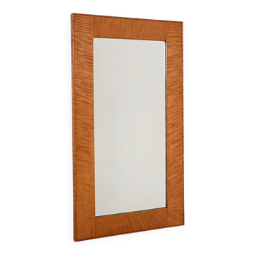 Miroir en bouleau frisé scandinave, années 1950